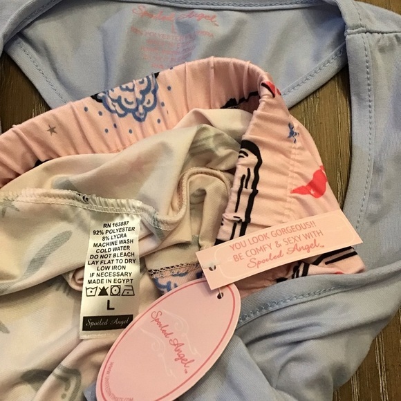 Spoiled Angel Womens 2pc Cute Lipstick Sleepwear Pajama Set - Picture 7 of 9